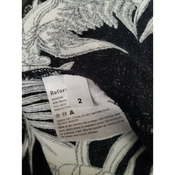 Reformation Crimini Midi Sundress Tropical V-Neck Side Slit Sz 2 Sleeveless (V1 - Picture 8 of 9